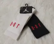 2 Pack Nike Air Jordan Jumpman Kids Boy's High Crew Socks. SZ 5Y-7Y