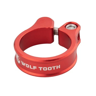 Wolf Tooth Seatpost Clamp - 38.6mm, Aluminum, M5 Stainless Bolt, Red