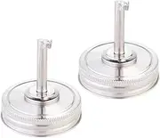 MAGICLULU 2pcs Stainless Steel Jar Oil Spout Lids Wide Mouth Jar Accessories for Pour Lid Replacement