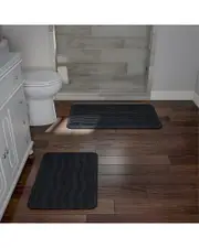 Lavish Home 2Pc Soft Memory Foam Bath Mat Set