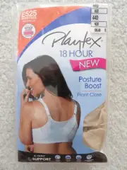 NEW PLATEX 18 HOUR POTURE BOOST FRONT CLOSE NUDE BRA 44D