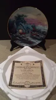 NEW 1993 THOMAS KINKADE SEASIDE COTTAGE PLATE 3RD ISSUE KNOWLES FINE CHINA