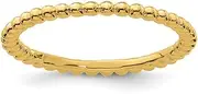 [JewelryWeb] 925 Sterling Silver Polished Patterned Gold Plated Ring Band Style-Ring for Women
