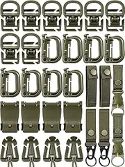 Web Dominator D-Ring Webbing Clip Molle Compatible 360 Rotation High Strength Ultra Light Nylon Ribbon Water Bottle Hanging Buckle Keychain Carabiner Grim Lock Belt Hook Le Lock Hanging Buckle for