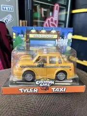 The Chevron Cars Tyler Taxi Taxi Cab 1997 Plastic is yellowed