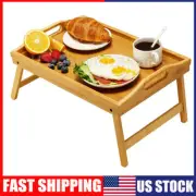 BAMBOO LAP TRAY SERVING TRAY WITH FOLDING LEGS BREAKFAST FOOD BED TRAY US