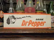 Vintage Original Sign Thermometer Dr Pepper Advertising Paper Hat NOS