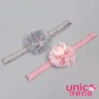 在飛比找momo購物網優惠-【UNICO】兒童甜美網紗皇冠造型髮帶-2入組(髮飾/配件/