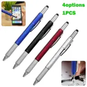 Efficient Metal Pen with 7 Functions Touch Screen Ruler Screwdriver Silver