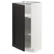 METOD base cabinet with shelves, white/Lerhyttan black stained, 40x37x80 cm