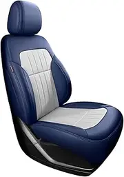 Car Seat Cover Compatible for Suzuki Swift Ignis Jimny Grand Vitara SX4 Cross Full Cover Styling Auto Genuine Leather Interior Accessories(Blue and White)