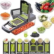 Vegetable Chopper, 14 in 1 Mandoline Slicer Cutter Chopper and Grater, Vegetable Slicer Potato Onion Chopper Veggie Chopper Dicer with Container