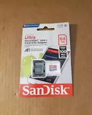 SanDisk Ultra A1 64GB SDXC Memory Card W/Adapter