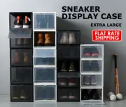 Sneaker Display Cases Shoe Box Extra Large Black Transparent Clear Plastic Boxes