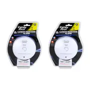 2PK Family First Carbon Monoxide Alarm For All Rooms w/Test & Hush Button 9V
