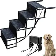 Folding Dog Ramp for Car,Extra Wide Dog Ramp for Car,Folding Portable Dog Steps Lightweight Dog Stairs,Dog Ramp for Car Bed Truck Couch,Lightweight Portable Pet Ladder Ramp for Cars