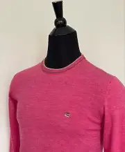 New ETRO Men's Sweater M size Crew Neck Pullover Pink Wool Knit Jumper