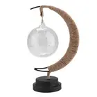 Glass Ball Moon Iron Art Decoration Night Light With LED Copper Wire Lamp AU