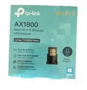 TP-Link AX1800 Nano Wi-Fi 6 Wireless USB Adapter Black Archer TX1800U Sealed