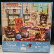 SunsOut Lets Get Started Puzzle 500 peice Kitten puzzle By Giordano Studios