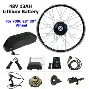 750W Rear 28" 29" 700C Wheel EBike Electric Bike Conversion Kit with 13A Battery