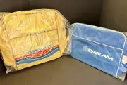 Vintage 70's Pan Am Airlines Carry-On Bags w/ Adjustable Strap and Zipper