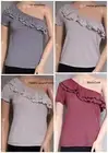 ROMEO & jULIET COUTURE WOMEN'S ONE SHOULDER TOP BLOUSE RAYON RUFFLE NECK