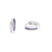 Princess Lillifee Children Earrings Creole Silver Zirconia Purple 2036437