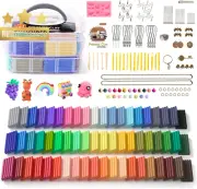 Polymer Clay 60 Colors Bake Kit, Non-Toxic Modeling Clay 16 Accessories, 19 tool