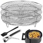 3 Pcs Air Fryer Rack with Anti-scalding Clip Stainless Steel Removable Air RoMAt