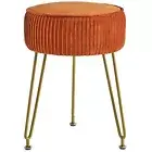 Velvet Round Vanity Stool Ottoman Multifunctional Side End Table for Makeup Room
