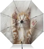 [RPLIFE] Umbrella, Auto Open Close Compact Umbrella for Purse Windproof, Compact Size for Backpacks/Handbags - for Travel, Cute Kitten Cat Print