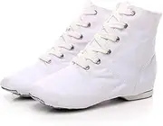 [Wedhapy] Jazz Shoes for Woman Flat White Jazz Boot Canvas Jazz Boots Guard Boots Gymnastics Shoes Carnival Boots Folklore Boots Suitable for Beginners Show Dance