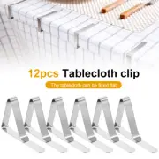 12/24pcs Tablecloth Clips Set Stainless Steel Table Cloth Cover Clamps xisFe
