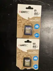 EMTEC 16GB & 8G Class 10 Gold Memory Card For Digital Cameras Factory Sealed NEW