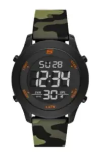 New Skechers Watch digital camouflage 50m alarm stopwatch with box