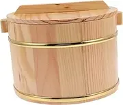 CRILSTYLEO 1Set Wooden Rice Storage Bucket with Lid Rice Steaming Container Kitchen Tool for Sushi Tofu Cereal Practical Design with Easy to Use Handles