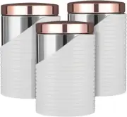 Tower Linear T826001RW Set of 3 Canisters with Air Tight Lid and Polished Stainl