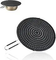 Silicone Splatter Screen for Frying Pan, Heat-Resistant 13-inch Black Splatter Guard - Dishwasher Safe