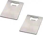 Bottle Opener Stainless Steel Credit Card Size Beer Opener Cap Wallet Size Pocker Cap Opener Portable Can Opener (Silver Card 2Pcs)