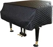 [SUZLAZYR] Grand Piano Full Cover - Baby Grand Piano Cover Waterproof/Sunscreen/Dust Piano Protective Cover Cloth, Cotton, Black,180cm/70.87inch