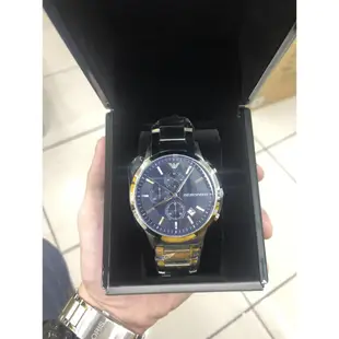 【可面交】Emporio Armani AR11164 三眼 43mm 計時 腕錶 手錶 男錶 女錶 基隆大錶哥 亞曼尼