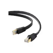 CAT8 FLAT ETHERNET CABLE SHIELDED U/FTP 40GbE BLACK