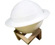 Large LED Lamp Night Light 3D Saturn Touch Sensor Control Wood Stand USB Rechargeable