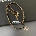 二手現貨 CHANEL 香奈兒 雙C CC 經典黑金項鏈 滿鑽LOGO項鏈 經典百搭項鏈