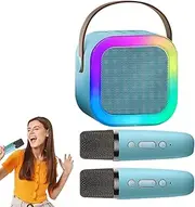 Karaoke Speaker with 2 Wireless Microphones - Portable Wireless Karaoke Singing Speaker - Portable Wireless Karaoke Speaker with 2 Wireless Microphones for Birthday Parties, Home, Outdoor