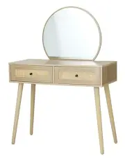[Artiss] Rattan Frances Dressing Table Set in Brown