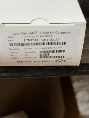 LYNX2-SCPCM510G-2.0 (Sumitomo) SC OM3 Lynx Custom-Fit Splice-On Conn. #AC236876