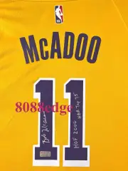 "BOB McADOO" SIGNED LAKERS JERSEY AUTO HOF/TOP 75 INSCRIPTIONS AUTOGRAPH W/PHOTO