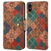 Compatible For iPhone X / XS Case Leather Wallet Phone Cover Seasonal Flower Printing Blue
